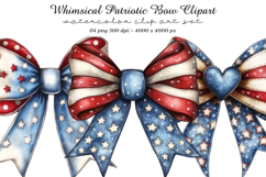 Whimsical Patriotic Bow Clipart Product Image 1