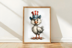 Whimsical Patriotic Chicken Clipart Product Image 2