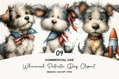 Whimsical Patriotic Dog Clipart Product Image 1