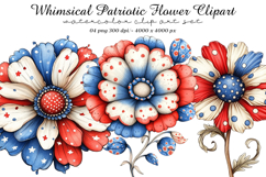 Whimsical Patriotic Flower Clipart Product Image 1