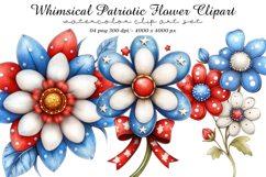 Whimsical Patriotic Flower Clipart Product Image 1