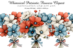 Whimsical Patriotic Flowers Clipart Product Image 1