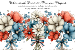 Whimsical Patriotic Flowers Clipart Product Image 1
