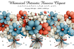 Whimsical Patriotic Flowers Clipart Product Image 1