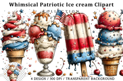 Whimsical Patriotic Ice cream Clipart Product Image 1