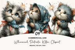 Whimsical Patriotic Kitten Clipart Product Image 1