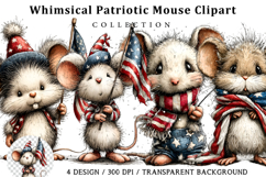 Whimsical Patriotic Mouse Clipart Product Image 1