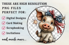 Whimsical Patriotic Pig Clipart Product Image 2