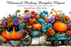 Whimsical Peeking Pumpkin Clipart Product Image 1