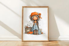 Whimsical Picnic Girl Watercolor Clipart Product Image 3