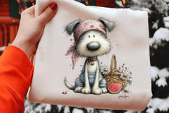 Whimsical Picnic Puppy Watercolor Clipart Product Image 2