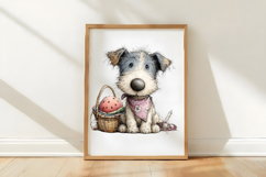 Whimsical Picnic Puppy Watercolor Clipart Product Image 3