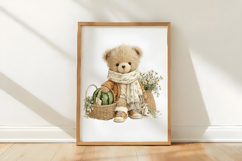 Whimsical Picnic Teddy Watercolor Clipart Product Image 3