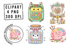 Whimsical Pink Back to School Clipart Product Image 1