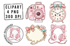 Whimsical Pink Back to School Clipart Product Image 1
