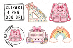 Whimsical Pink Back to School Clipart Product Image 1