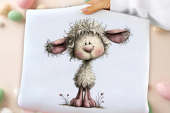 Whimsical Pink Easter Lamb Clipart Product Image 3
