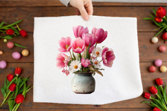 Whimsical Pink Flowers Spring Clipart Product Image 2