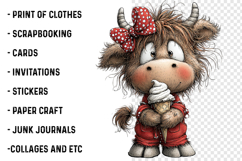 Whimsical Pool Day Highland Cow Clipart Product Image 2