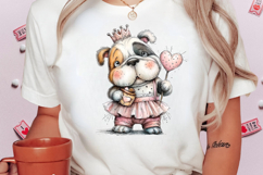 Whimsical Princess Daisy Bulldog Png Clipart Product Image 2
