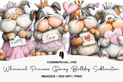 Whimsical Princess Daisy Bulldog Sublimation Product Image 1