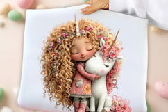 Whimsical Princess &amp; Unicorn Clipart Product Image 2