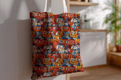 Whimsical Pumpkin Seamless Pattern for Halloween in Folk Art Product Image 4
