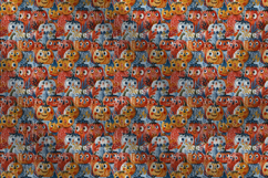 Whimsical Pumpkin Seamless Pattern for Halloween in Folk Art Product Image 5