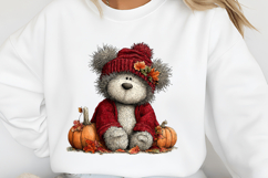 Whimsical Pumpkin Teddy Bear Clipart Product Image 2