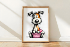 Whimsical Puppy Love Valentine Clipart Product Image 3