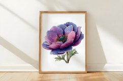 Whimsical Purple Anemone Flower Clipart Product Image 3