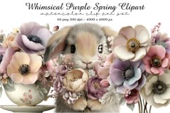 Whimsical purple spring clipart Product Image 1