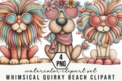 Whimsical Quirky Beach Clipart Product Image 1