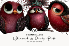 Whimsical &amp; Quirky Birds Clipart Product Image 1
