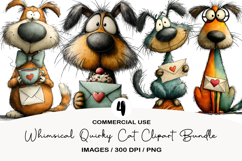 Whimsical Quirky Cat Clipart Sublimation Product Image 1