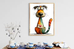 Whimsical Quirky Cat Clipart Sublimation Product Image 3