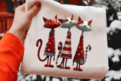 Whimsical Quirky Christmas Cats Clipart Product Image 2