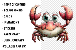 Whimsical Quirky Crab Clipart Product Image 2