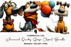 Whimsical Quirky Dogs Clipart Sublimation Product Image 1