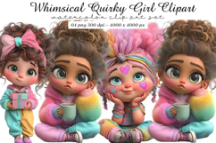 Whimsical quirky girls clipart - Quirky girls Png Product Image 1