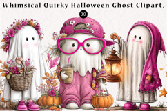 Whimsical Quirky Halloween Ghost Clipart, Product Image 1