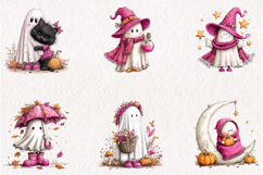 Whimsical Quirky Halloween Ghost Clipart, Product Image 5