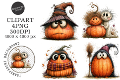 Whimsical Quirky Halloween Pumpkin Png Product Image 1