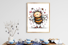 Whimsical Quirky Spring Bee Clipart Product Image 2