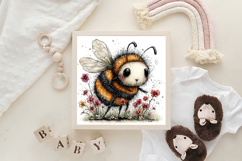Whimsical Quirky Spring Bee Clipart Product Image 3