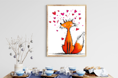 Whimsical Quirky Valentine Fox Clipart Product Image 3