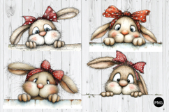 Whimsical Peeking Rabbit PNG, Bunny PNG, Funny Bunny PNG Product Image 1
