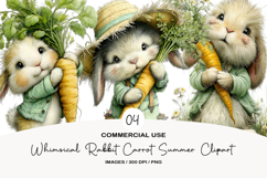 Whimsical Rabbit Carrot Summer Clipart Product Image 1