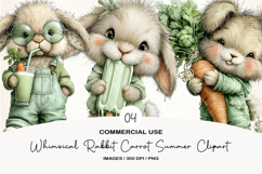 Whimsical Rabbit Carrot Summer Clipart Product Image 1