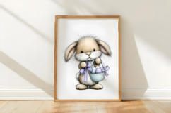 Whimsical Rabbit Clipart with Eggs Baskets Product Image 2
